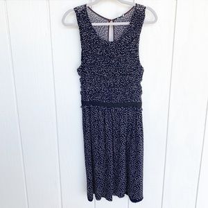Anthropologie Postmark Navy Swiss Dot Dress M